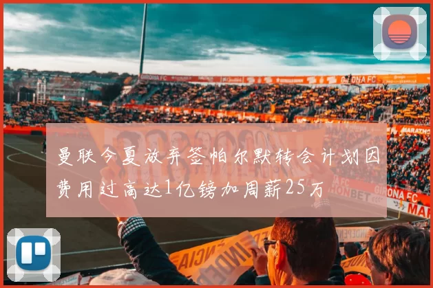 曼联今夏放弃签帕尔默转会计划因费用过高达1亿镑加周薪25万
